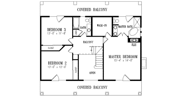 Southern Floor Plan - Upper Floor Plan #1-490