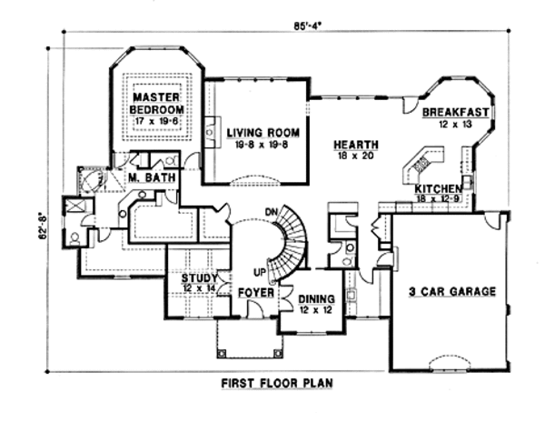 Traditional Floor Plan - Main Floor Plan #67-186
