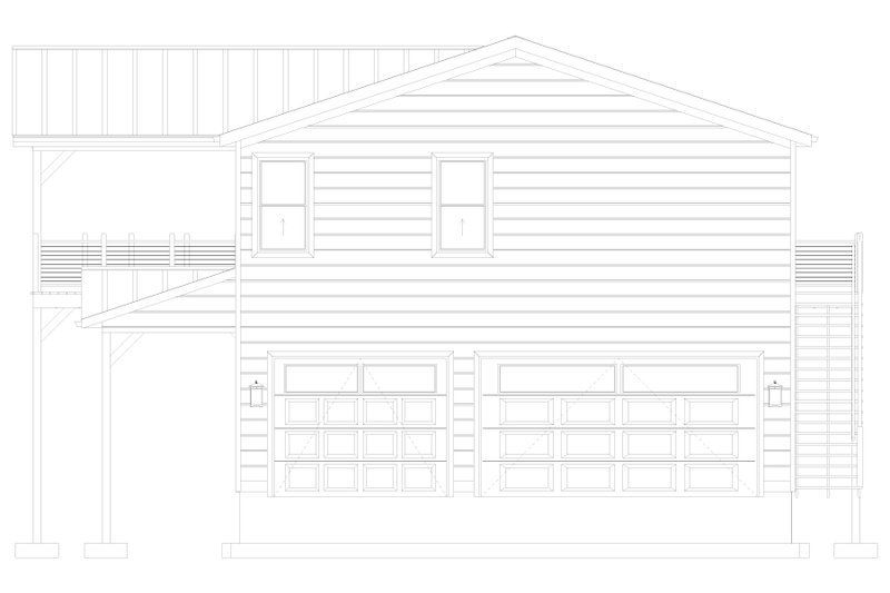 House Blueprint - Exterior - Other Elevation 3 for Barndominium House Plan #1060-377 - 3 bed, 3 bath