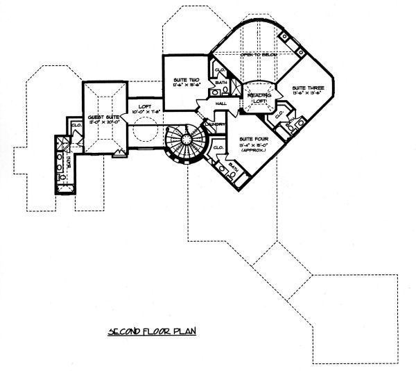 House Blueprint - Mediterranean Floor Plan - Upper Floor Plan #413-134