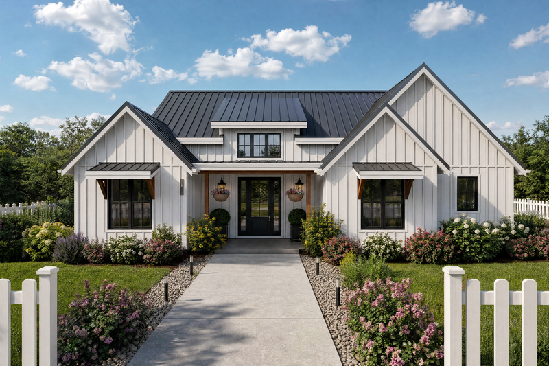 Exterior - Front Elevation 2 for Farmhouse House Plan #48-1220 - 3 bed, 2 bath