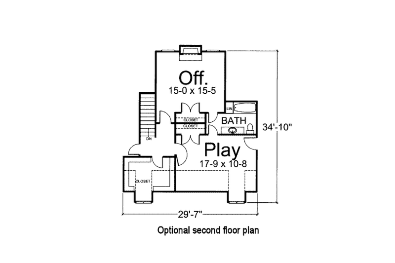 House Design - Floor Plan - Upper Floor for Classical House Plan #119-158 - 3 bed, 2.5 bath