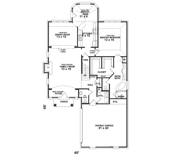 Southern Floor Plan - Main Floor Plan #81-244