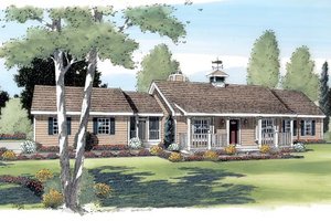 Ranch Exterior - Front Elevation Plan #312-344