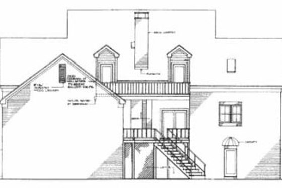 Exterior - Rear Elevation for Southern House Plan #45-164 - 4 bed, 3.5 bath