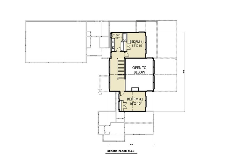 Architectural House Design - Floor Plan - Upper Floor for Contemporary House Plan #1070-94 - 3 bed, 2.5 bath