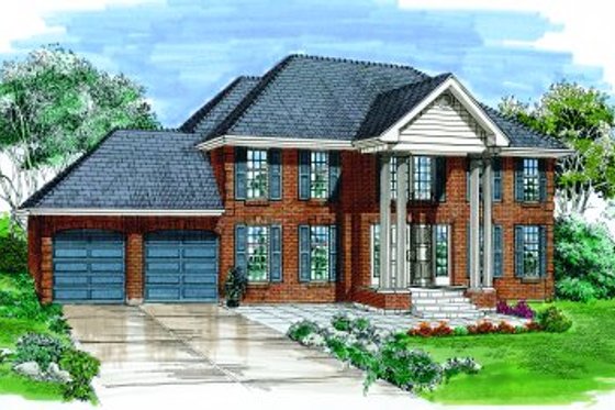 Exterior - Front Elevation for Southern House Plan #47-635 - 4 bed, 2.5 bath