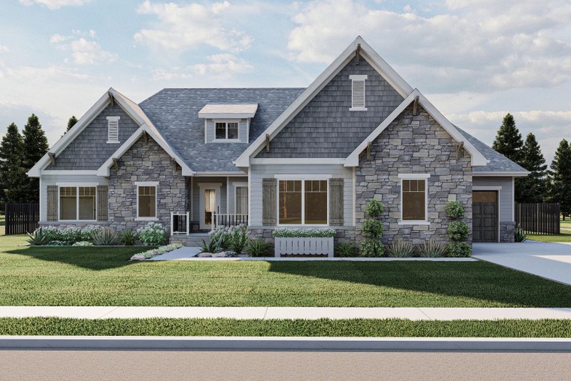 House Blueprint - Cottage Exterior - Front Elevation Plan #455-116
