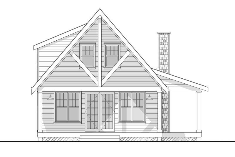 Home Plan - Exterior - Rear Elevation 1 for Cottage House Plan #1114-41 - 3 bed, 2 bath