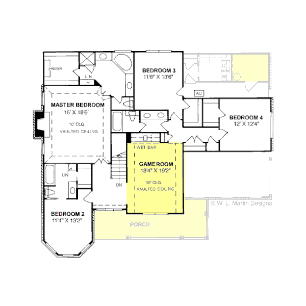 Traditional Floor Plan - Upper Floor Plan #20-310