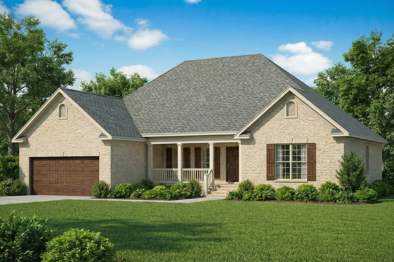 Home Plan - Exterior - Front Elevation 3 for Ranch House Plan #17-1112 - 4 bed, 2 bath