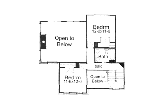 Floor Plan - Upper Floor for Southern House Plan #120-138 - 3 bed, 3 bath