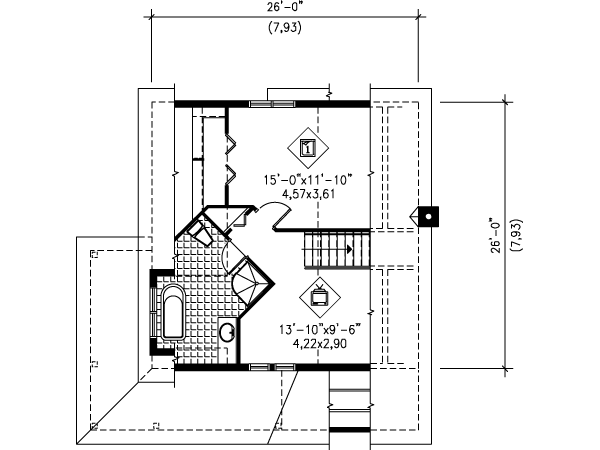Architectural House Design - Traditional Floor Plan - Upper Floor Plan #25-4202
