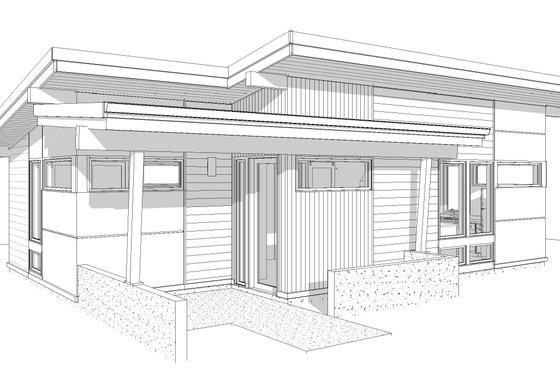 Exterior - Other Elevation 7 for Modern House Plan #895-147 - 1 bed, 1 bath