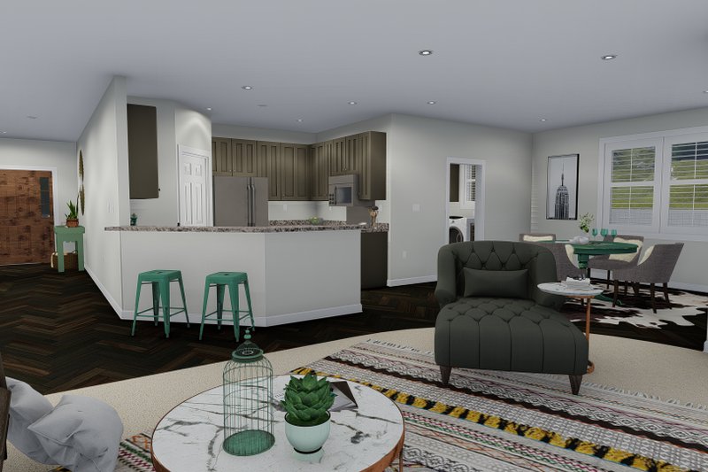 Architectural House Design - Interior - Family Room 1 for Ranch House Plan #1060-12 - 5 bed, 3.5 bath