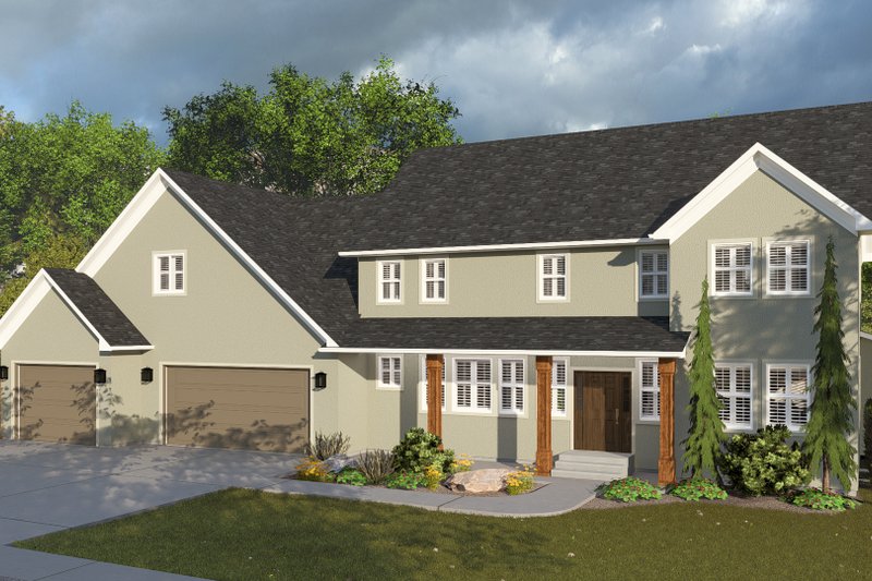 Dream House Plan - Exterior - Front Elevation 4 for Farmhouse House Plan #1060-207 - 5 bed, 3 bath