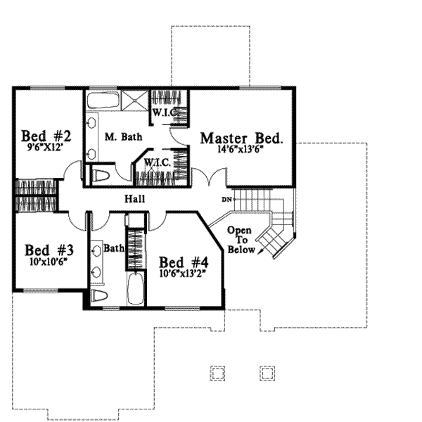 Contemporary Floor Plan - Upper Floor Plan #78-212