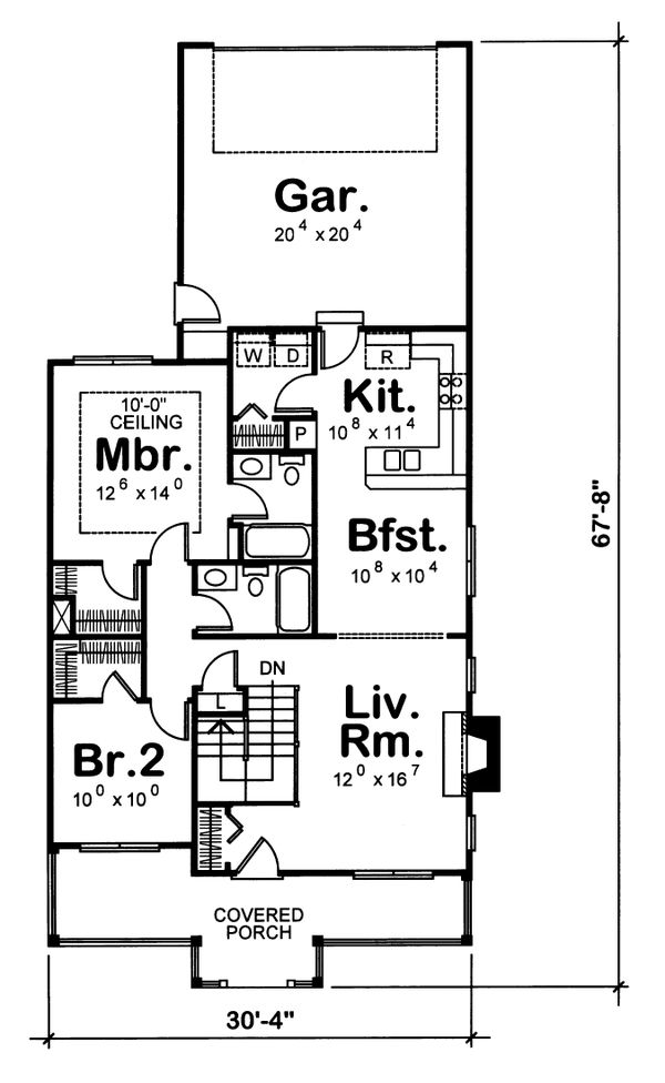 Cottage Floor Plan - Main Floor Plan #20-122