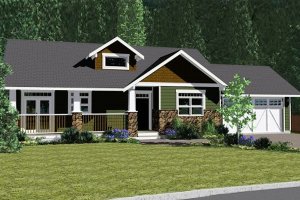 Craftsman Exterior - Front Elevation Plan #126-142