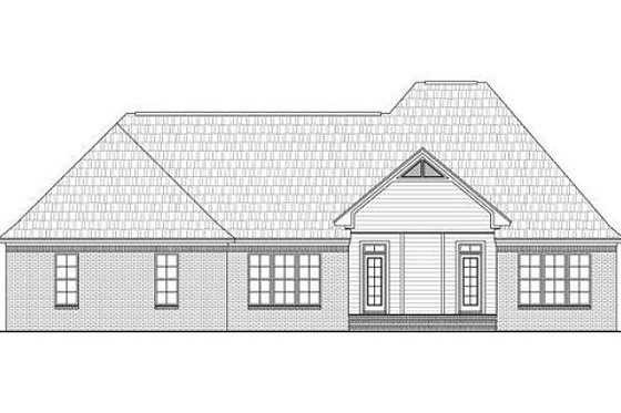 Exterior - Rear Elevation for European House Plan #21-243 - 3 bed, 2.5 bath