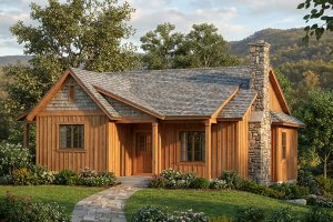 Cottage Exterior - Front Elevation Plan #22-574