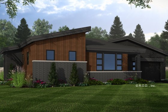 Exterior - Front Elevation 4 for Modern House Plan #51-1308 - 2 bed, 2 bath