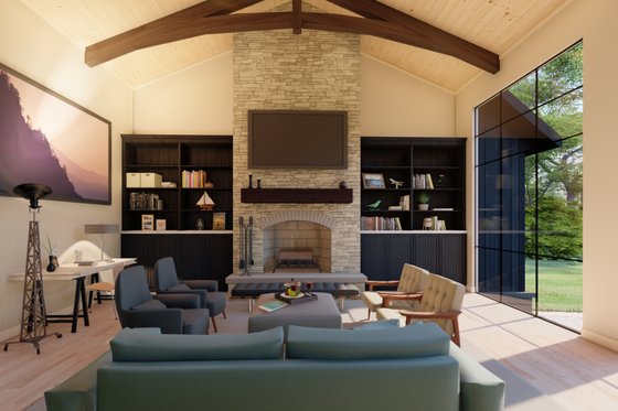 Interior - Family Room for Farmhouse House Plan #1088-7 - 3 bed, 3.5 bath