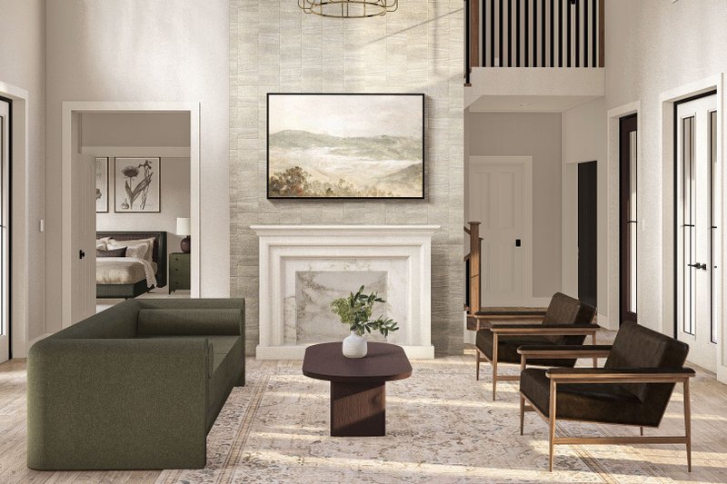 Home Plan - Interior - Family Room 1 for Farmhouse House Plan #455-207 - 4 bed, 3.5 bath