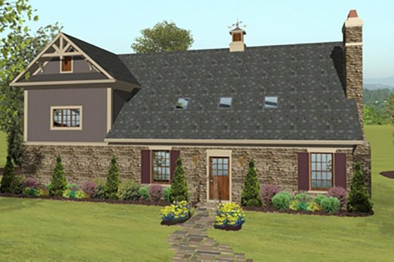 Craftsman, Rear Elevation, RV Garage