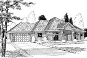 European Style House Plan - 3 Beds 2 Baths 1778 Sq/Ft Plan #312-812 