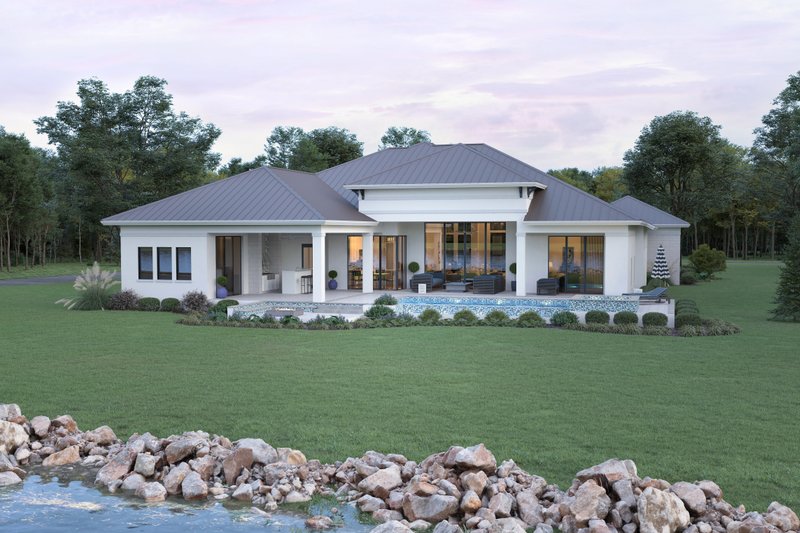 Home Plan - Exterior - Rear Elevation for Prairie House Plan #930-535 - 4 bed, 4 bath