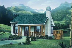 Cottage Exterior - Front Elevation Plan #57-167