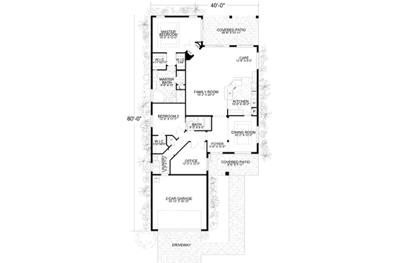 Floor Plan - Main Floor for Mediterranean House Plan #420-260 - 3 bed, 2 bath