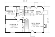 Adobe / Southwestern Style House Plan - 2 Beds 2 Baths 864 Sq/Ft Plan #1-122 