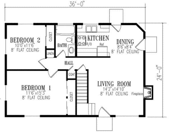 Adobe / Southwestern Floor Plan - Main Floor Plan #1-122