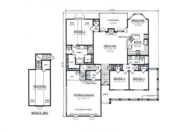 Country Floor Plan - Main Floor Plan #42-370