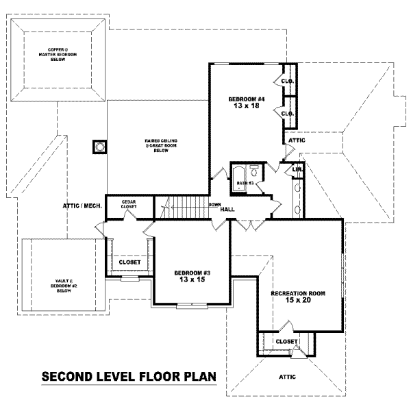 European Floor Plan - Upper Floor Plan #81-1308