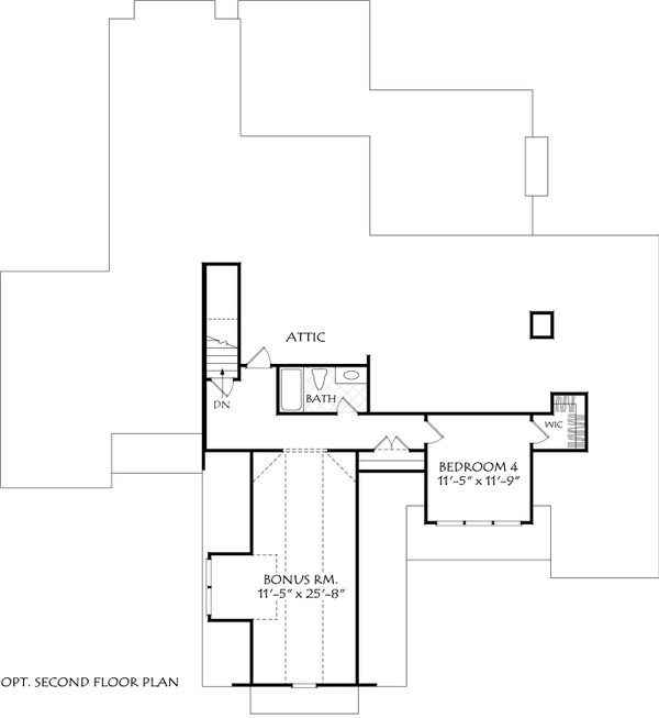Traditional Floor Plan - Upper Floor Plan #927-1036