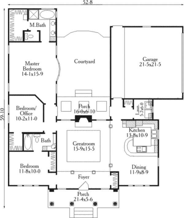 European Floor Plan - Main Floor Plan #406-185