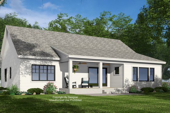 Exterior - Rear Elevation 1 for Farmhouse House Plan #51-1392 - 3 bed, 2.5 bath