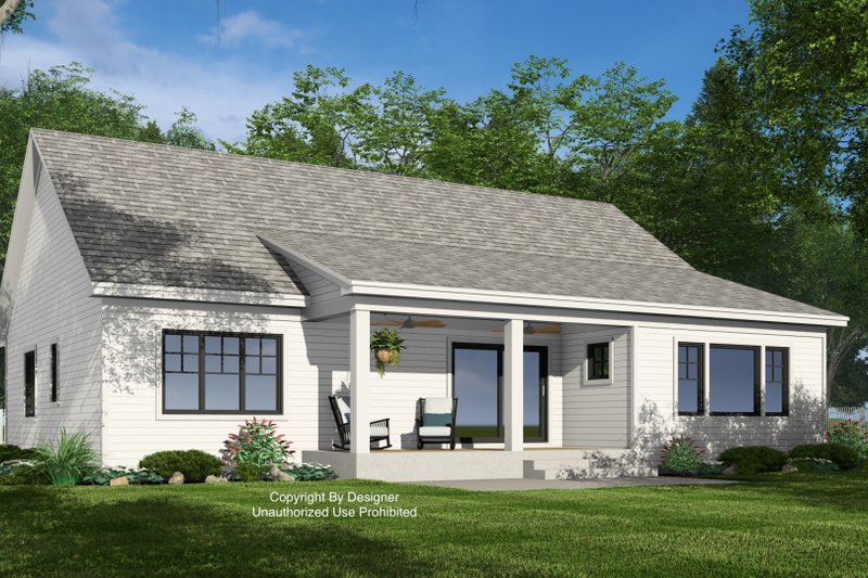 Dream House Plan - Exterior - Rear Elevation 1 for Farmhouse House Plan #51-1392 - 3 bed, 2.5 bath