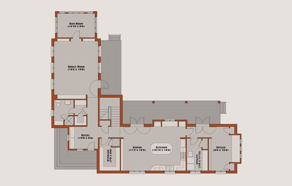 Farmhouse Floor Plan - Main Floor Plan #531-2