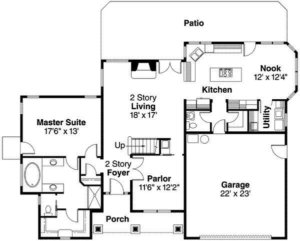 Home Plan - Craftsman Floor Plan - Main Floor Plan #124-567