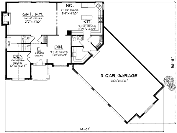 Home Plan - Colonial Floor Plan - Main Floor Plan #70-625
