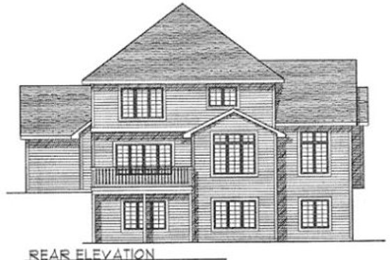 Exterior - Rear Elevation for European House Plan #70-426 - 4 bed, 2.5 bath
