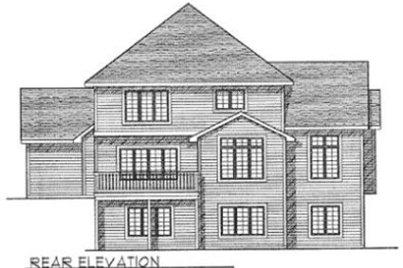 Home Plan - Exterior - Rear Elevation for European House Plan #70-426 - 4 bed, 2.5 bath