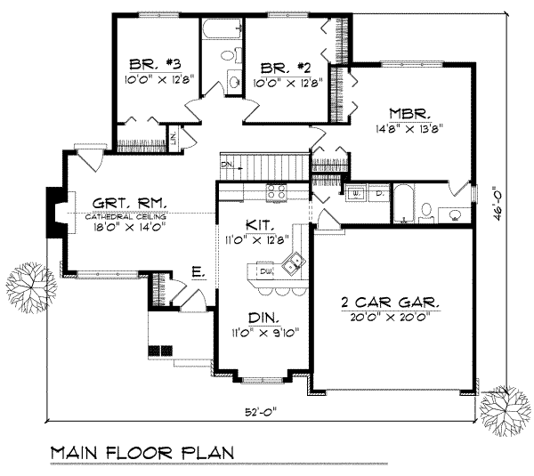 Traditional Floor Plan - Main Floor Plan #70-132
