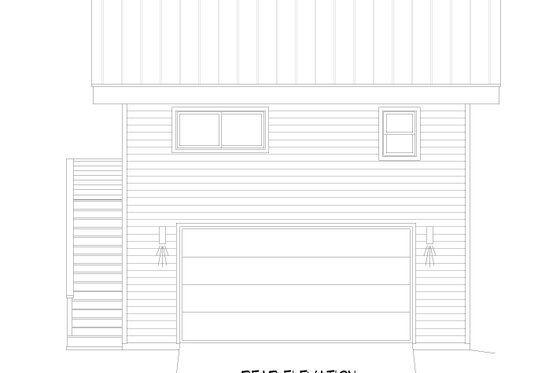 Exterior - Rear Elevation for Modern House Plan #932-965 - 1 bed, 1 bath