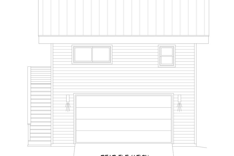 Home Plan - Exterior - Rear Elevation for Modern House Plan #932-965 - 1 bed, 1 bath