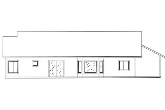 Exterior - Rear Elevation for Traditional House Plan #437-14 - 3 bed, 2 bath